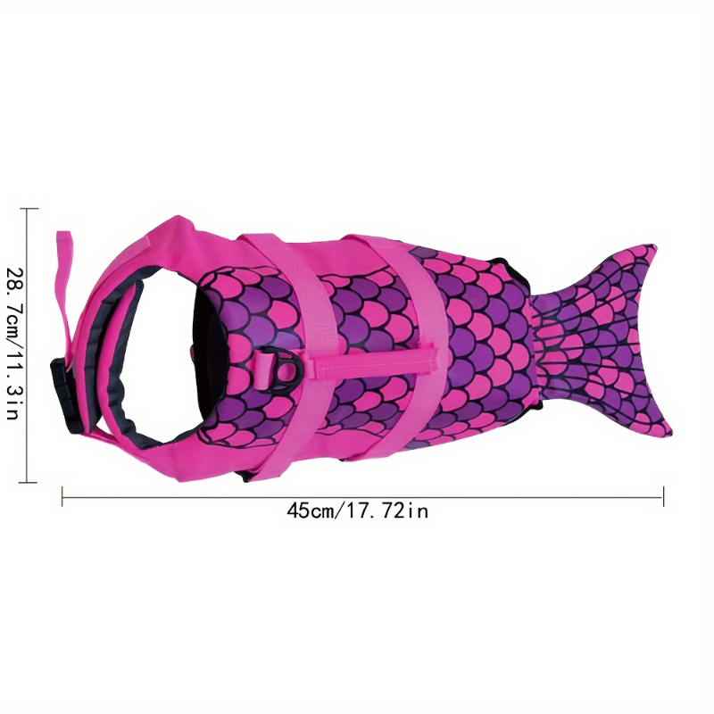 Shark/Mermaid Dog Life Jacket  - Life Jacket Buoyancy 评论和价格