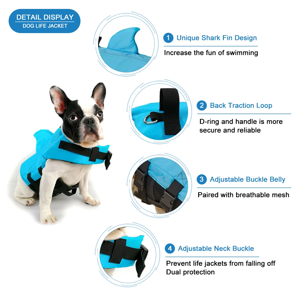 2026 Shark Fin Dog Life Jacket - Life Jacket Buoyancy 评论和价格