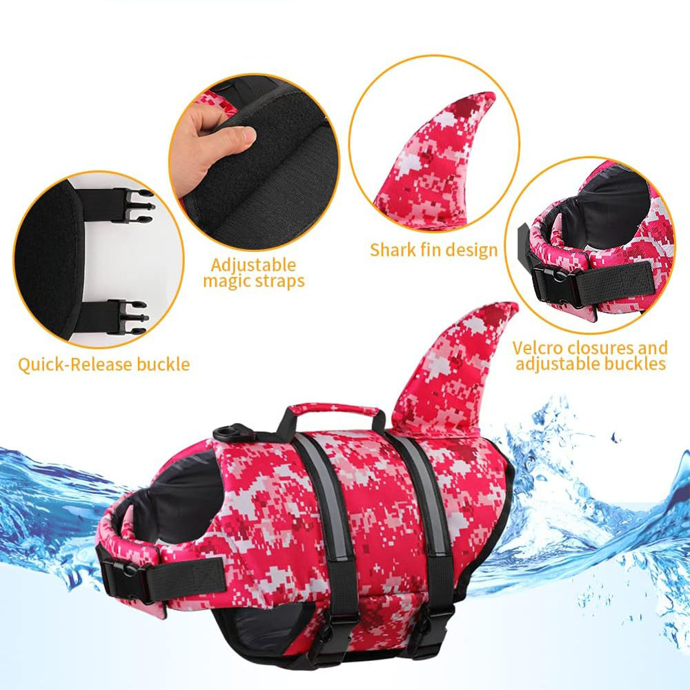 Dog Life Jacket Shark Ripstop  - Life Jacket Buoyancy 评论和价格